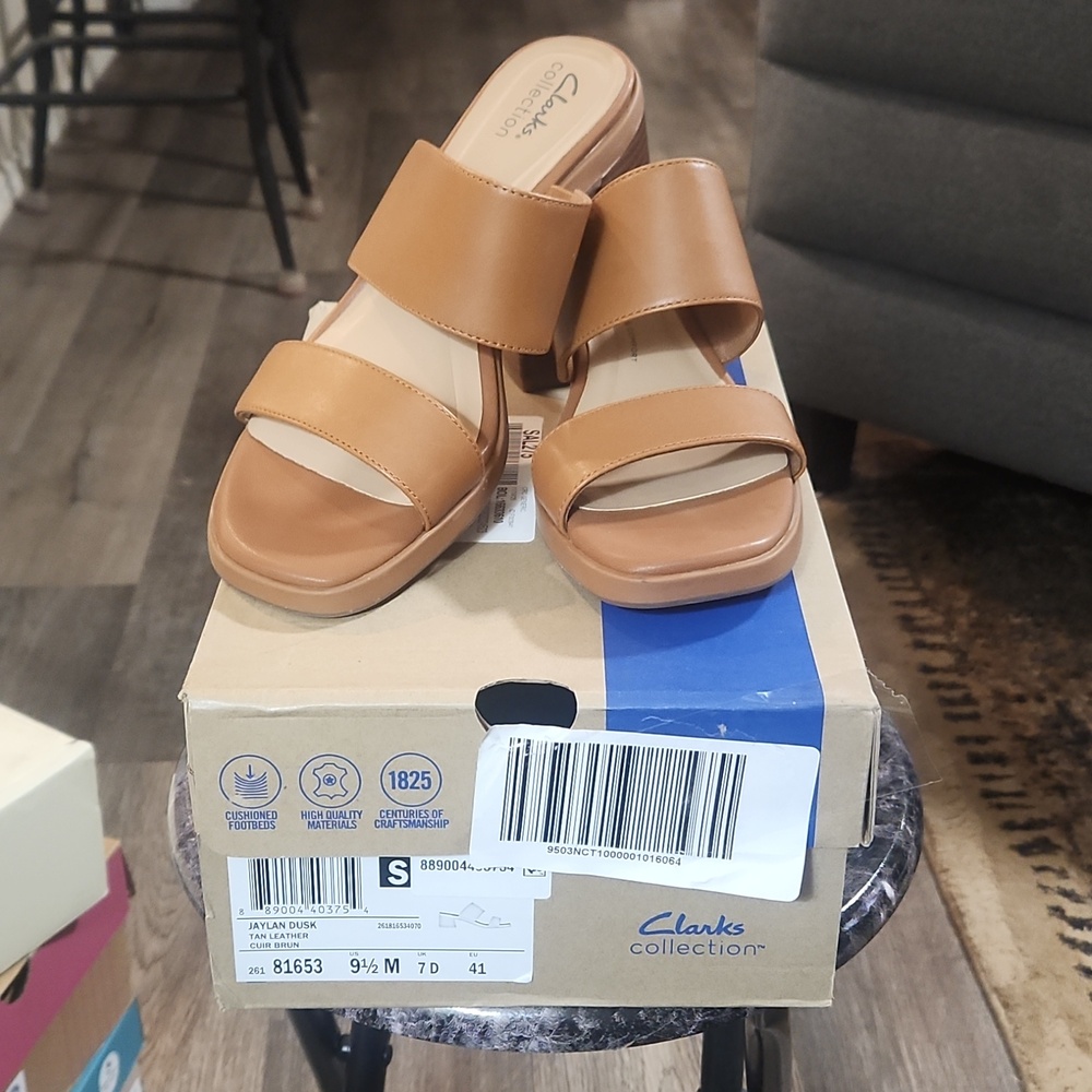 Clarks Collection Leather Heeled Sandals -Jaylan Dusk